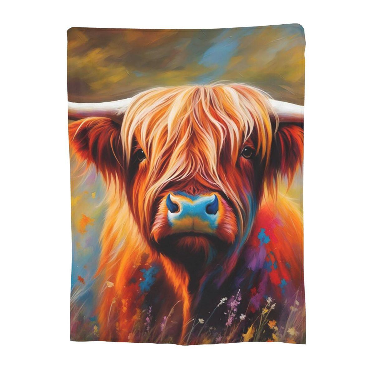 

Highland Cow Blankets Fleece Sofa Throw Blanket Warm Throw Blankets for Couch Bedding Travel Throws Bedspread Quilt 80x120cm