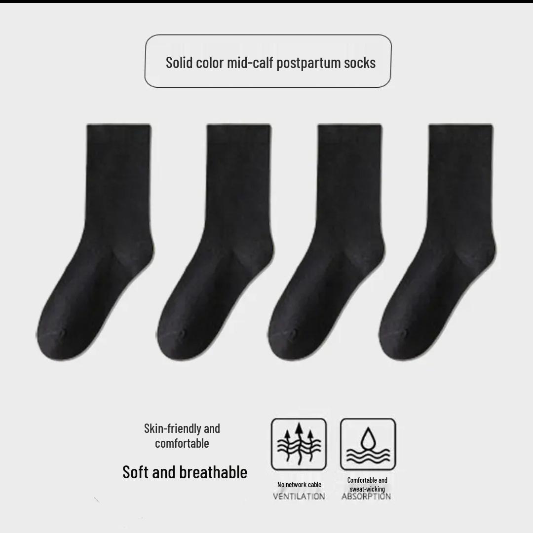 

5-Pack Bestseller Mid-Calf Slouch Socks - Unisex Cotton, All-Season Sweat-Absorbent Sports Socks One Size (36-43)