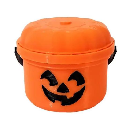 Mini Halloween Candy Bucket Spooky Ghost Pumpkin Candy Bucket Plastic Candy Bowls with Lid And Handle for Trick or Treat Halloween Party Favors