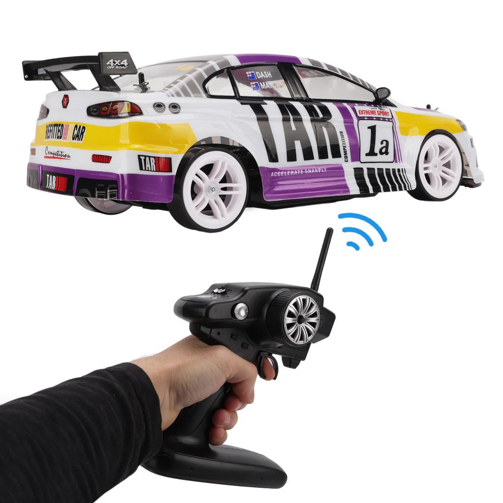 1:10 2.4G 4WD High Power LED Light Drift Racing Car Stunt Driving RC Electric Toy for KidSingle