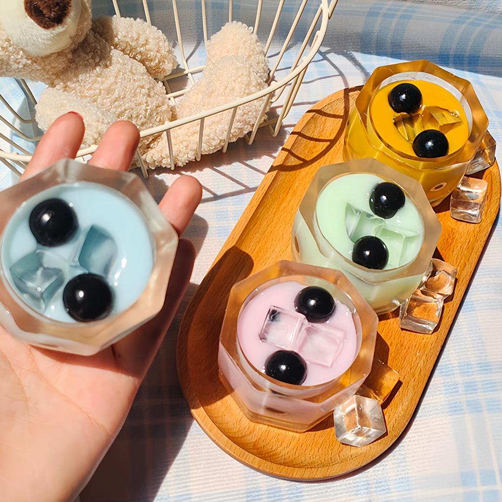 Transparent Milk Tea Cup Squishy Simulated Milk Tea Decompression Toys Desk Ornament Accessories Home Decor
