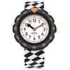 Flik Flak Feifei Serie Quarzwerk 30 Meter wasserdicht Kinder Schweizer Uhr 35mm weißes Zifferblatt Kunststoffgehäuse Stoffarmband ZFPSP069