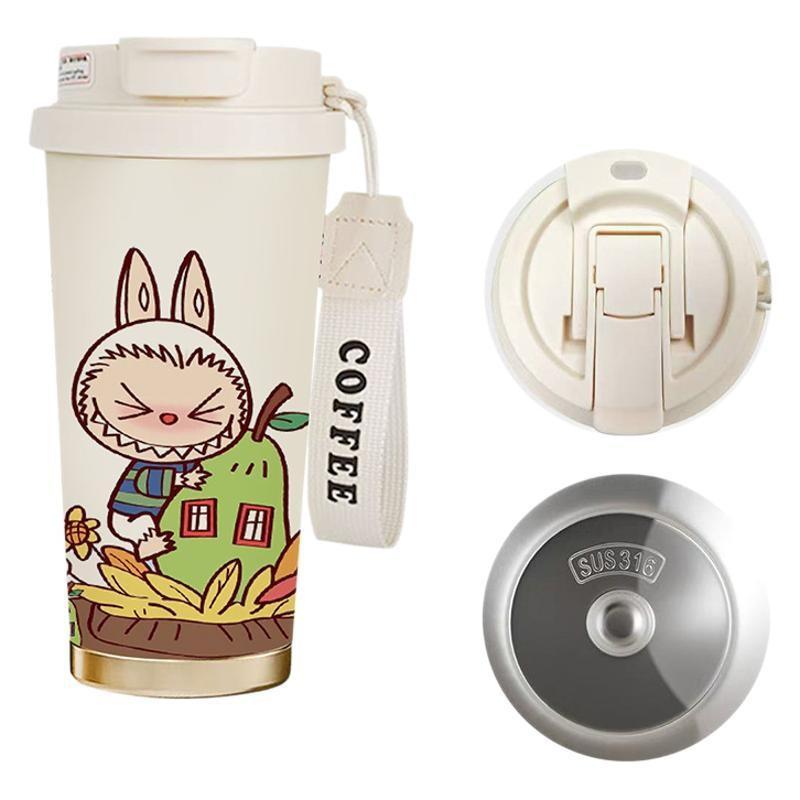 Labubu Thermos Cup High Value 316 Stainless Steel Coffee Cup Couple Student Portable Water Cup Gift Cup