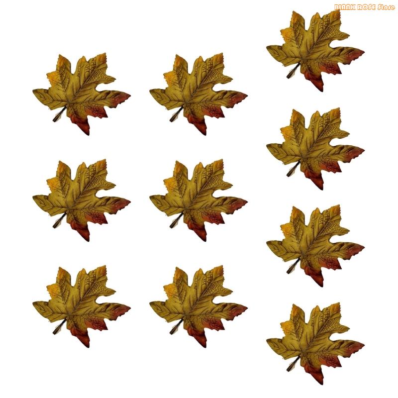 

K1AE Набор из 10 реалистичных кленовых листьев 15 см для домашнего декора и поделок