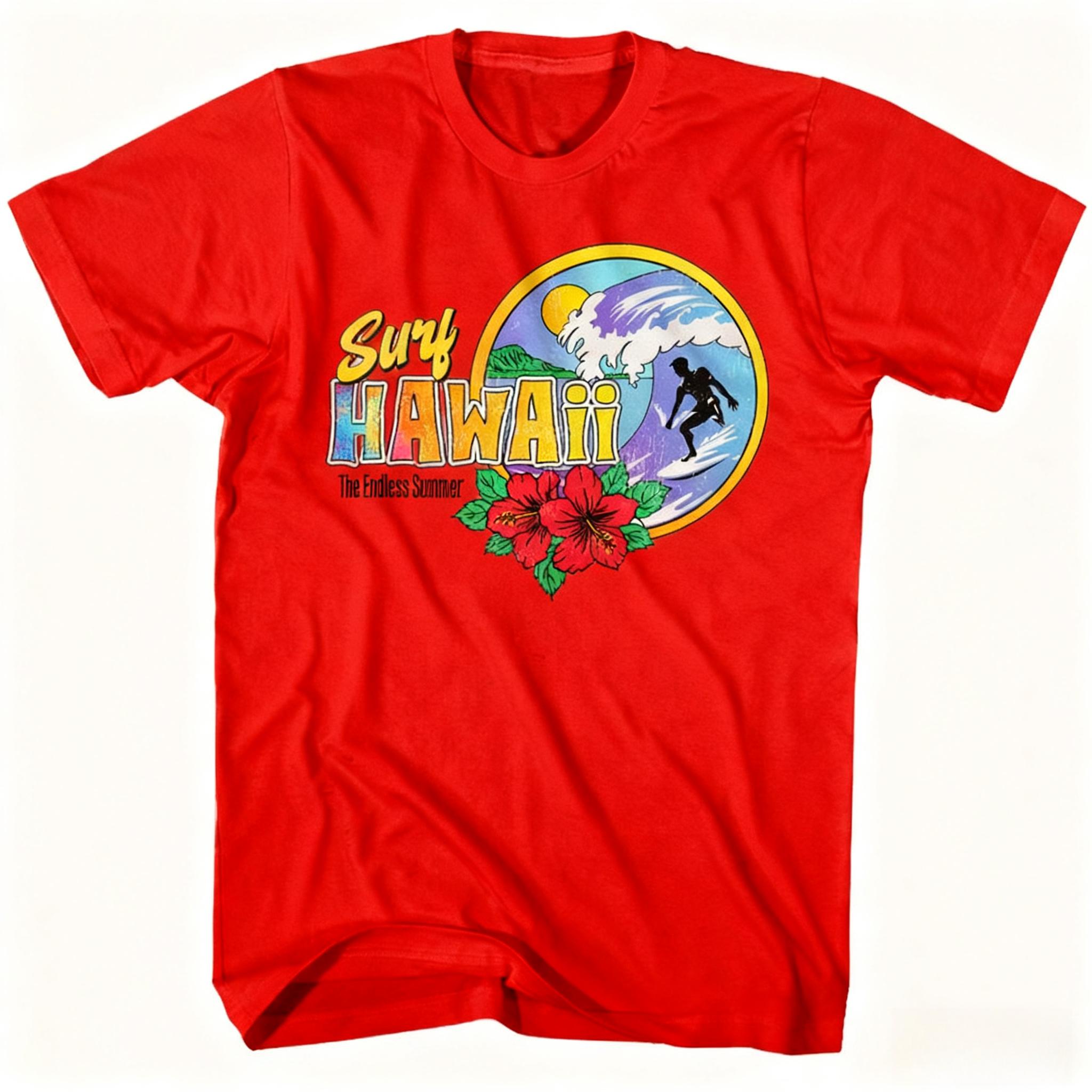 

Surf Hawaii Retro Endless Summer T-Shirt Vintage Island Culture Cotton Tee for Surf Enthusiasts and Hawaiian Travel Aficionados 3XL