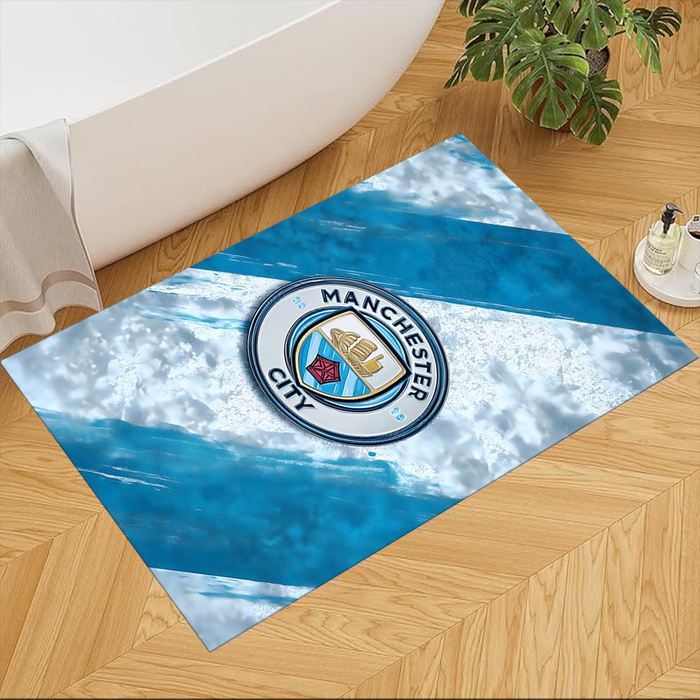 Manchester City Football Club Decorative Area Rug Soft Plush Non-slip Bottom Kitchen & Bathroom Use Fashionable Home Decor Perfect Gift