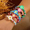 Bohemian Colorful Flower Charm Bracelets For Women Adjustable Pull String Summer Vacation Bangles Girls Party Jewelry Gift