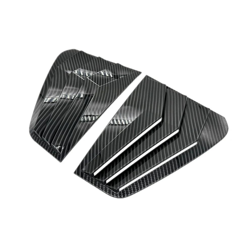 For VW Golf MK7 MK7.5 2013-2019 Car Rear Louver Window Side Shutter Cover Trim Sticker Vent Scoop ABS Carbon Fiber Black Parts