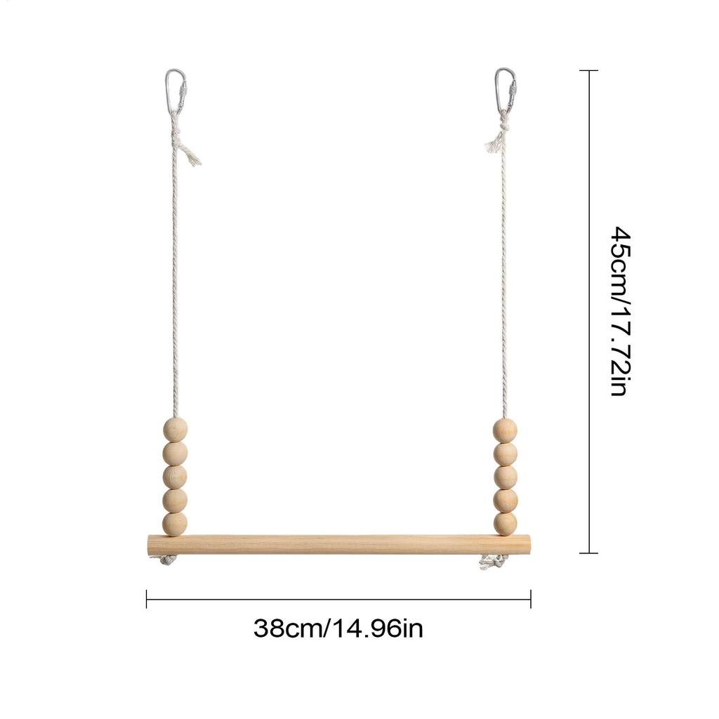 Wooden Chicken Swing Toy Parrots Perch Stand Hanging Bird Cage Accessories for Macaw Cockatiels Conures Finches Chicken Toys