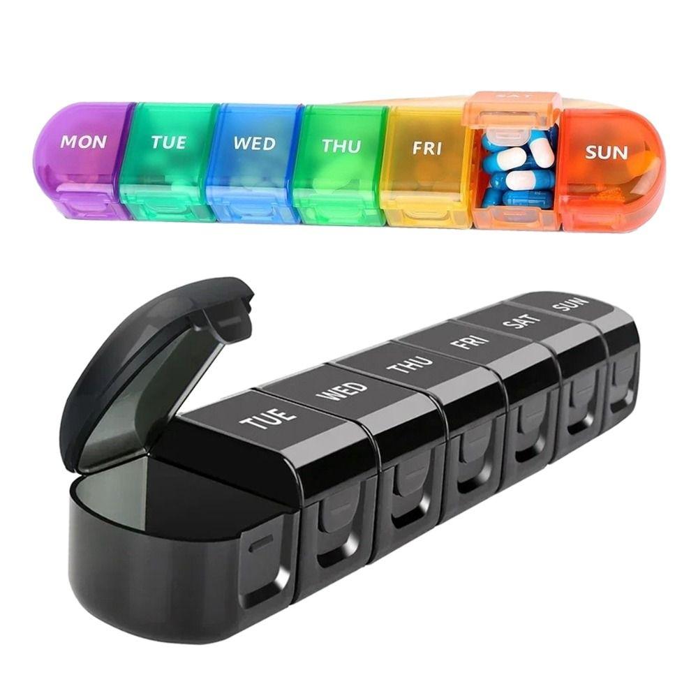 7 Days Slot Pill Organizer Plastic Medicine Container Reusable Pill Storage Box  for Tablet Vitamin