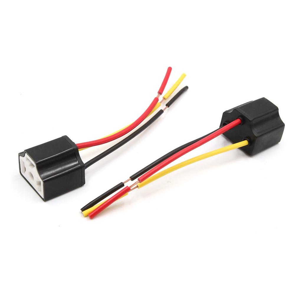 uxcell Car Harness Socket Connector, Fog Light Extension Wire, H4 Light Socket, 3 Wires, Pack of 3
