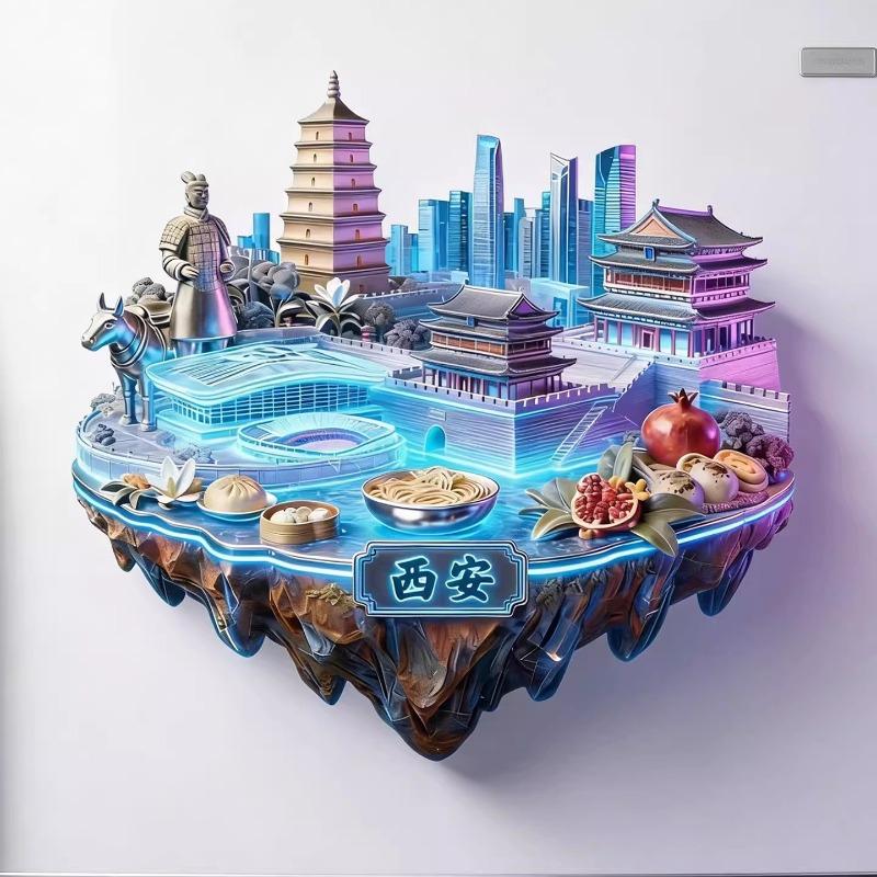 China Souvenirs Beijing Metal Fridge Magnets Shanghai Lijiang Shangri-La Shenyang Huashan Jingdezhen Guilin Fridge Stickers