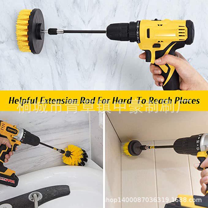 7-Piece Multi-Purpose Electric Drill Brush Set for Kitchen, Bathroom, and Car Cleaning
