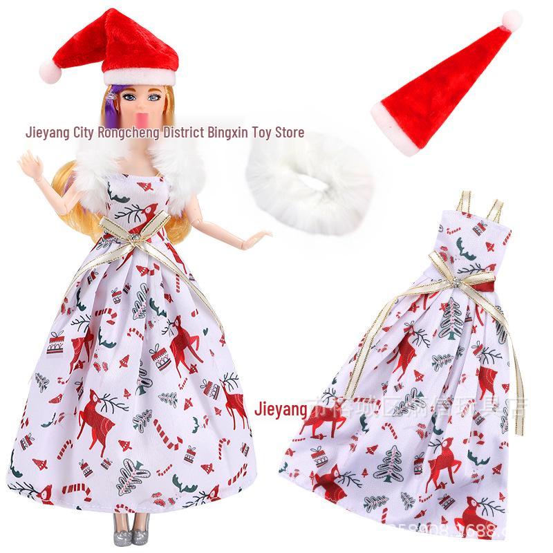 11-inch Barbie Doll Fashion Christmas Dress Set - 30cm Holiday Clothing Series