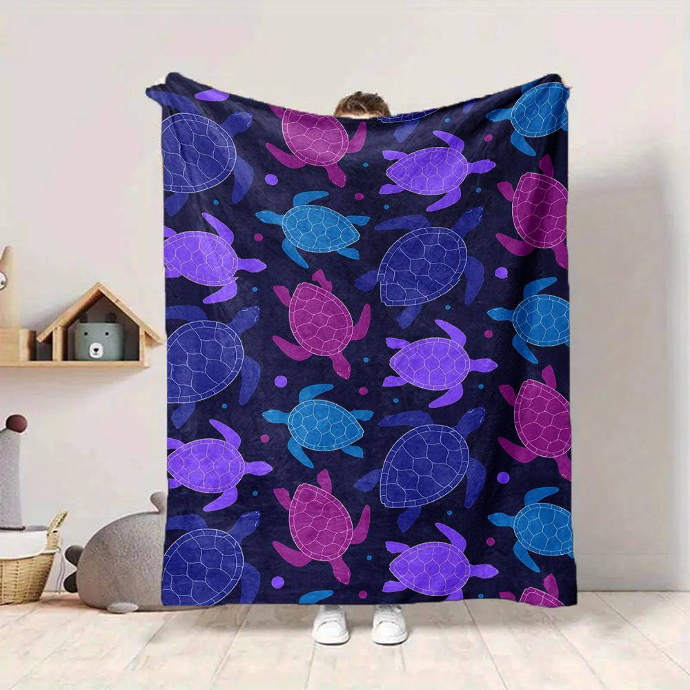 1pc Turtle Pattern Blanket Warm, Cozy, And Soft, Suitable for Sofas, Beds, Cars, And Office Use.Perfect for Camping And Travel, Making It a Great Gift