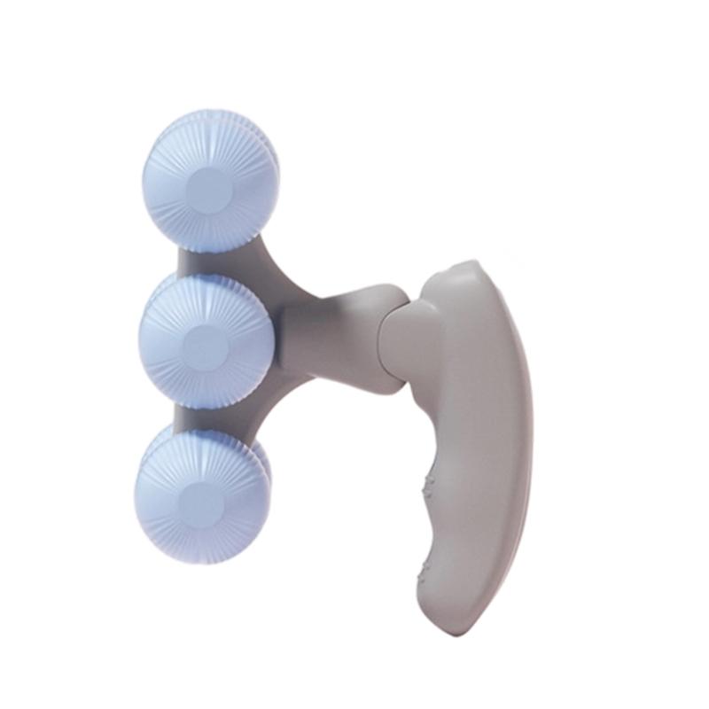 

Compacts Handheld Massager 6 Roller Handheld Massage Roller for Muscle Relief Yoga Stretching Fitness Daily Relaxation синій