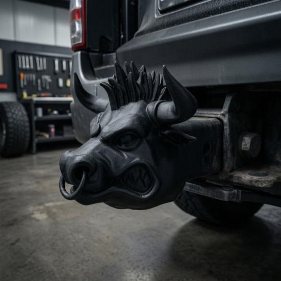 Stierenkop Trekhaak Afdekking voor 2 Inch Ontvangers 3D Geprint Grappige Trekhaakbal Beschermer Vrachtwagen Accessoire voor SUV Pick-up Auto's