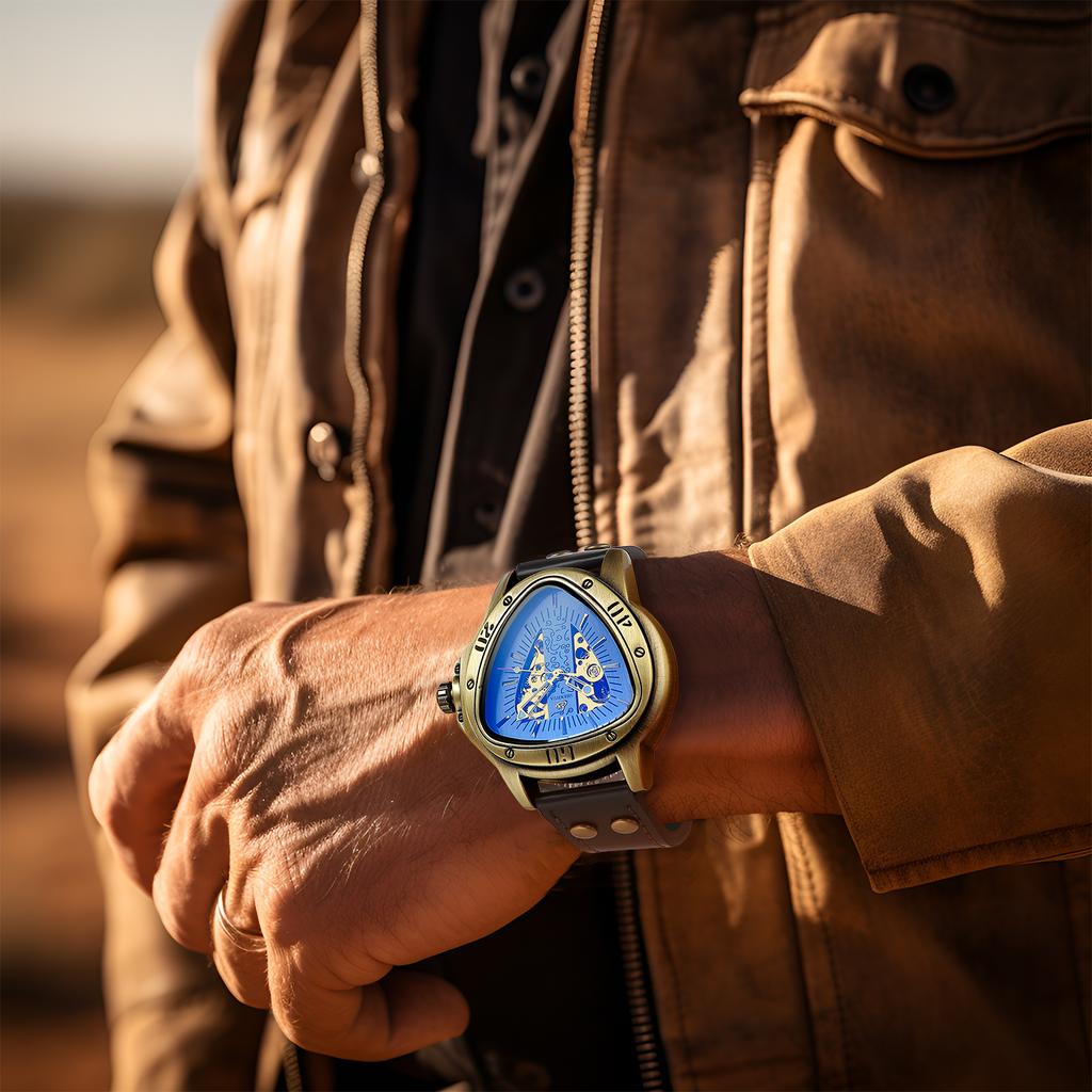Fashionable Men's Watch Triangle Hollowed Out Luminous Fully Automatic Mechanical Movement Mechanical Watches Reloj Automático