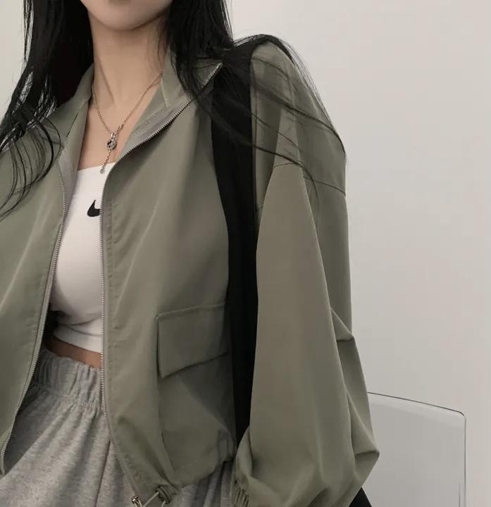 2026 Spring/Autumn Retro Drawstring Workwear Baseball Jacket