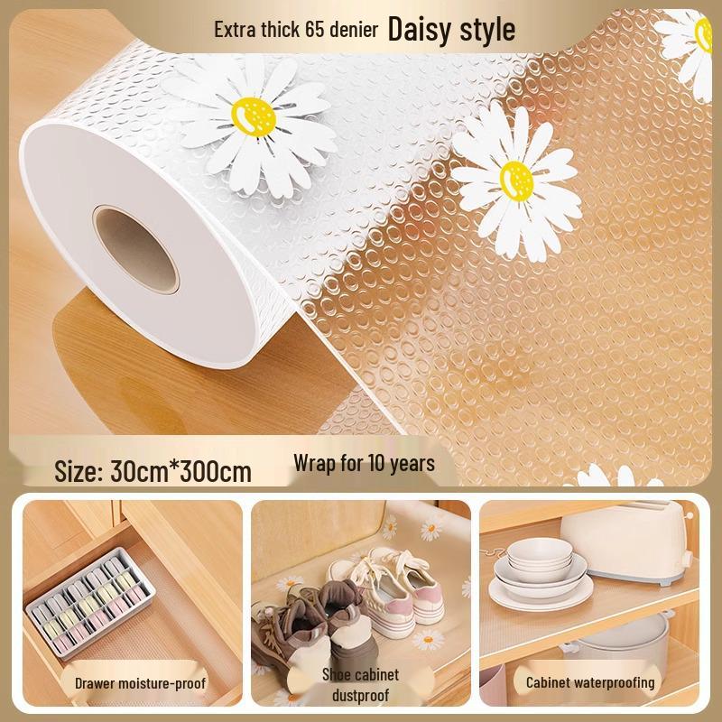 Waterproof Self-Adhesive Drawer and Cabinet Liner - Oilproof, Dustproof, Moisture-Proof Mat for Wardrobes and Kitchens