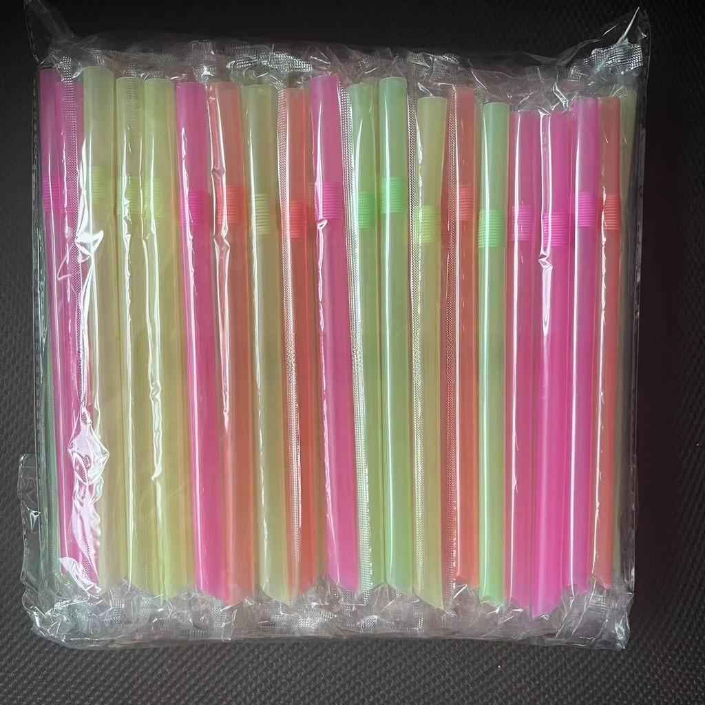 Disposable Bent Straw Milk Tea Drinking Straw With Sharp Tip For Takeout And Coffee