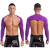 Herren Offene Vorderseite Crop Top Lässig Einfarbige Langarm Strickjacke Fitness Sport Bolero Schulterbedeckung Tops zum Zeigen des Körpers