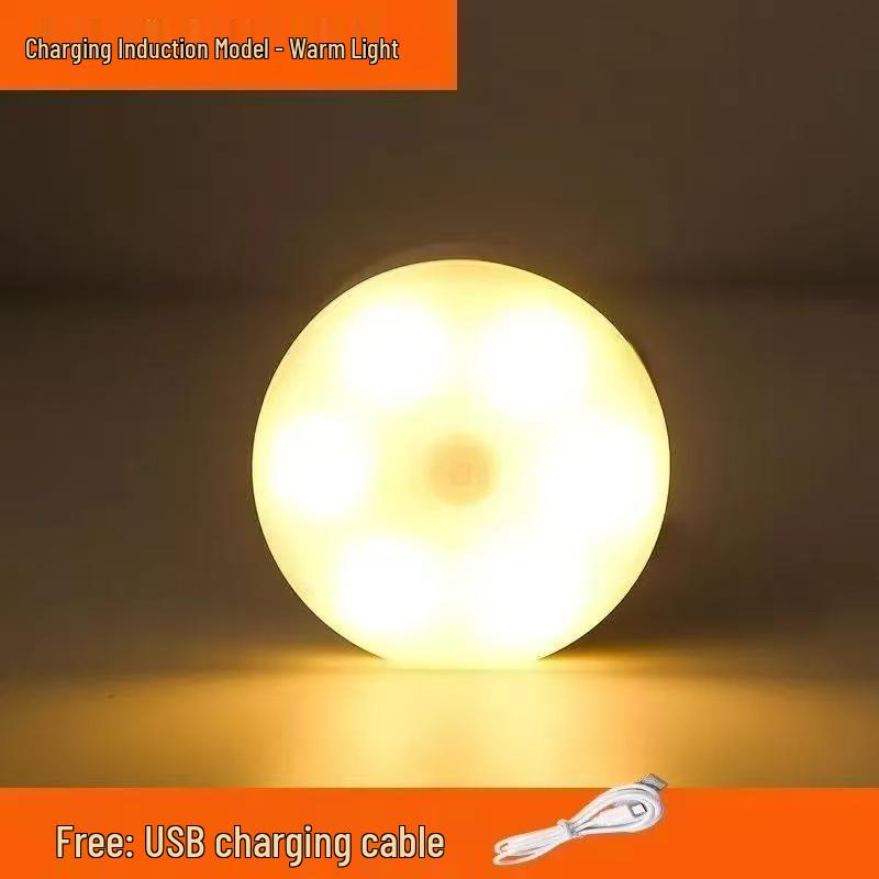 LED Motion Sensor Night Light, USB Rechargeable, Magnetic, Dimmable, 3-Color Cabinet or Bedside Light with Remote Control