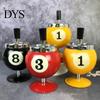 Ashtray Ash Case Large Windproof Heat Resistant Three Bayonets with Lid Tray Fashion Pool Billiard Ball Design Ornament for Bar Desktop