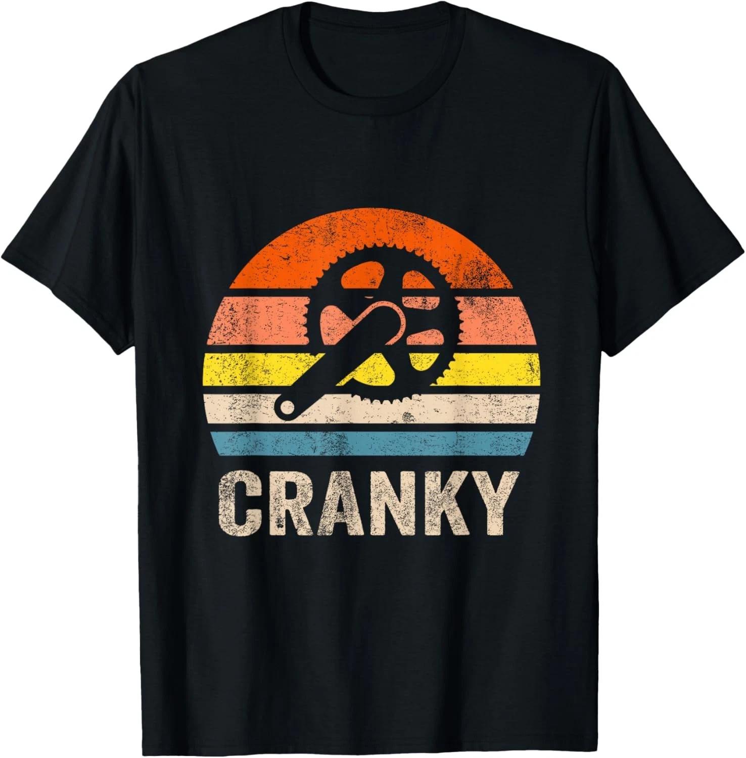 Cranky Vintage Sun funny Bicycle Lovers Cycling Cranky T-Shirt 4XL
