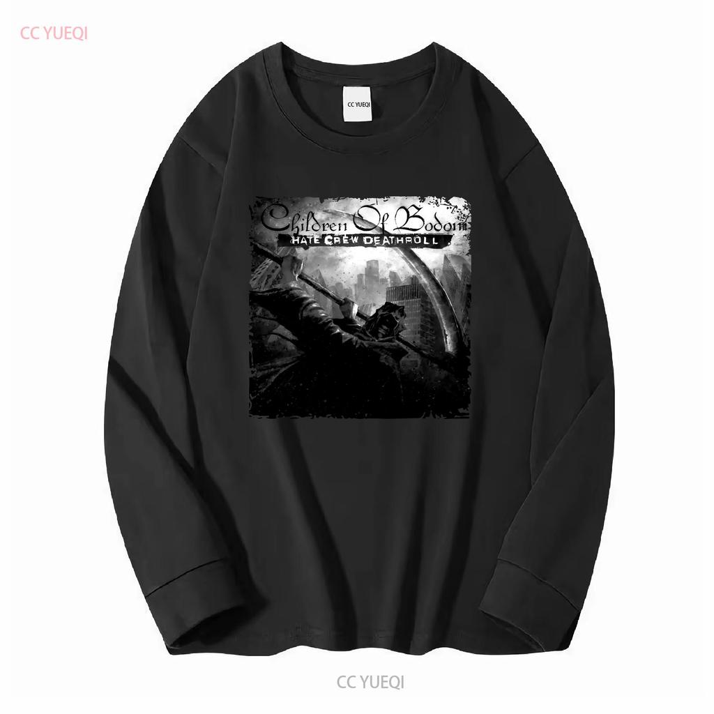 Children Of Bodom Hate Crew Deathroll Album T-Shirt Schwarz Weiß Größen S 5XL Langarm Vintage Leicht Ausgewaschen Unisex Freizeit