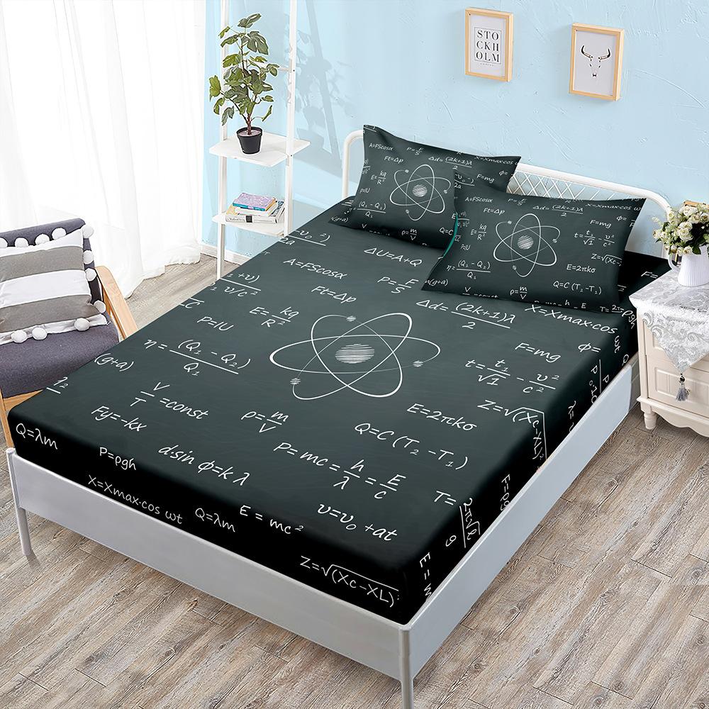 

Three-Piece Mattress, Bedspread, Geometric Mathematics Learning, Mattress Protective Cover Sheet 100*190*40cm*1 Pillowcase 51*75cm*1