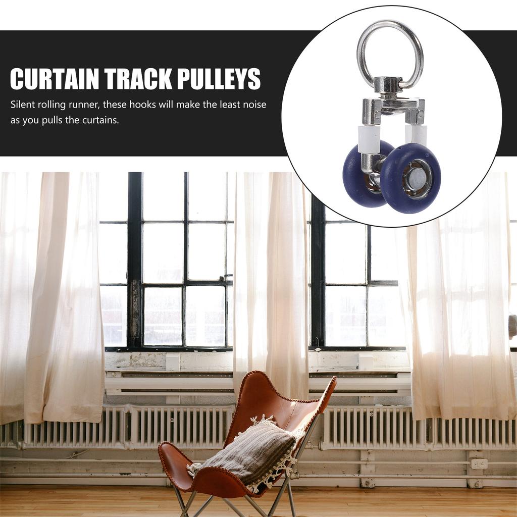 6pcs Curtain Track Sets Ceiling Track Rollers Window Curtain Glider Curtain Glider Hooks Curtain Accessories for Drape Curtain