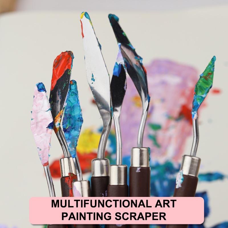 Stainless Steel Scraper Kit Palette Gouache Supplies Oil Painting Knife Fine