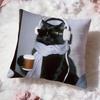 Cute Black Cat Cushion Cover Premium Comfort Reversible Pillow Cove -Two In One Design for Any Room & Car Interior