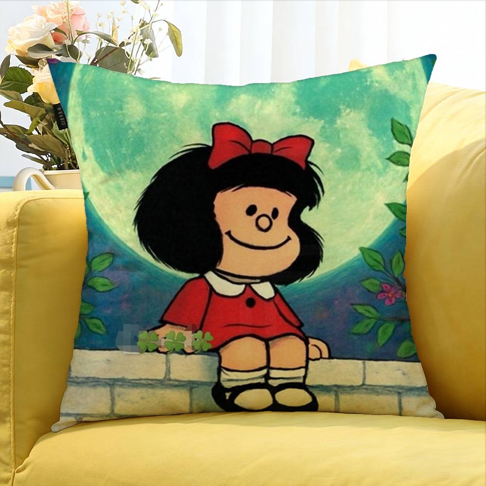Cartoon Cute M-Mafalda World Various Sizes Square Pillow Case For Car Home Bedchamber Decor