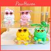 Animal Circle Swimming Cartoon Keychain Rabbit Frog Wearing Design Sunglasses