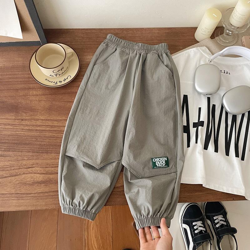 

Весенние брюки-карго для мальчиков, повседневные брюки в корейском стиле для детей от 2 до 8 лет, удобная школьная одежда 120 серый