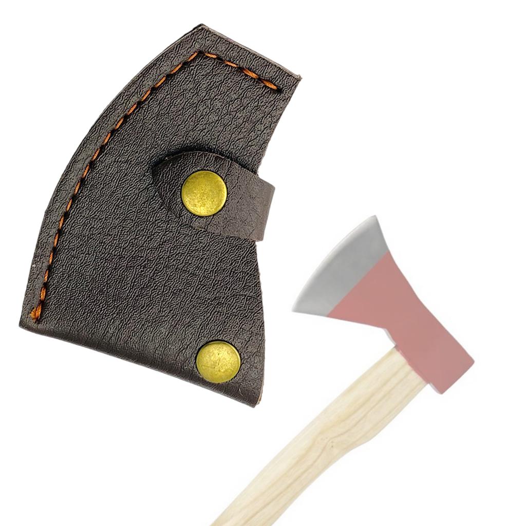 Hatchet Cover PU Leather Axe Sheath Waist Mounted Axe Head Cover with Button Clip Hatchet Sleeve Leather Axe Head Cover