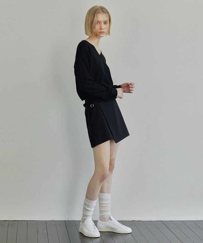 IHR Wrap Mini Skirt Pants / Black