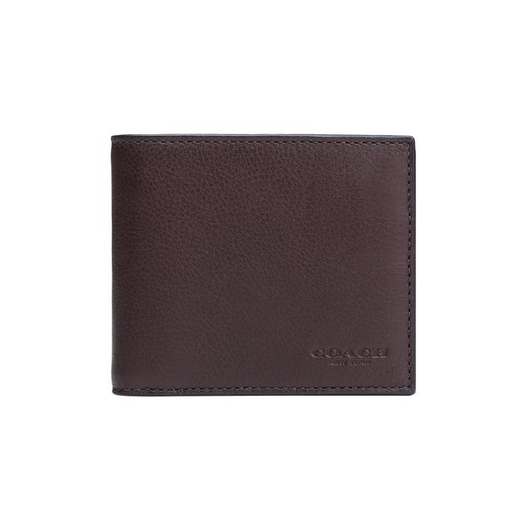 

New COACH 3 IN 1 Wallet Litchi Grain Cow Leather Wallet Men s Coffee 74991-MAH 10.9*2.0*9.4CM