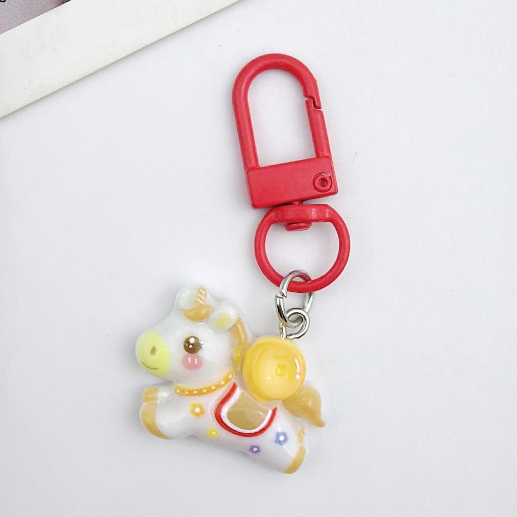 New Year Cartoon Pony Keychain Pendant - Cute Creative Horse-Themed Gift.