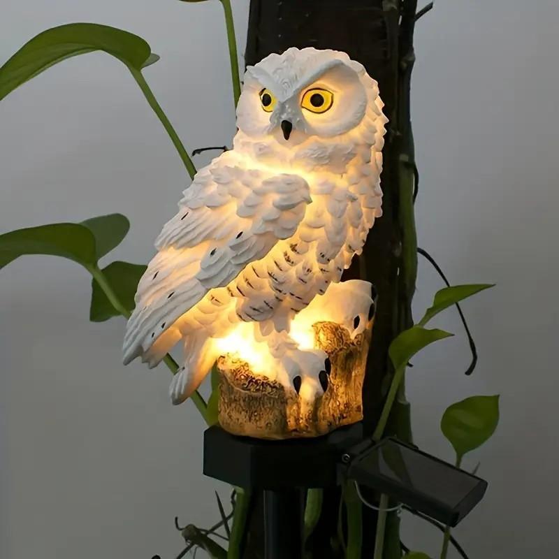 1PC Solar LED Owl Garden Stake Lights Realistic Outdoor Landscape Lighting Glow for Parks Pathways Ambient Spooky Stake Light
