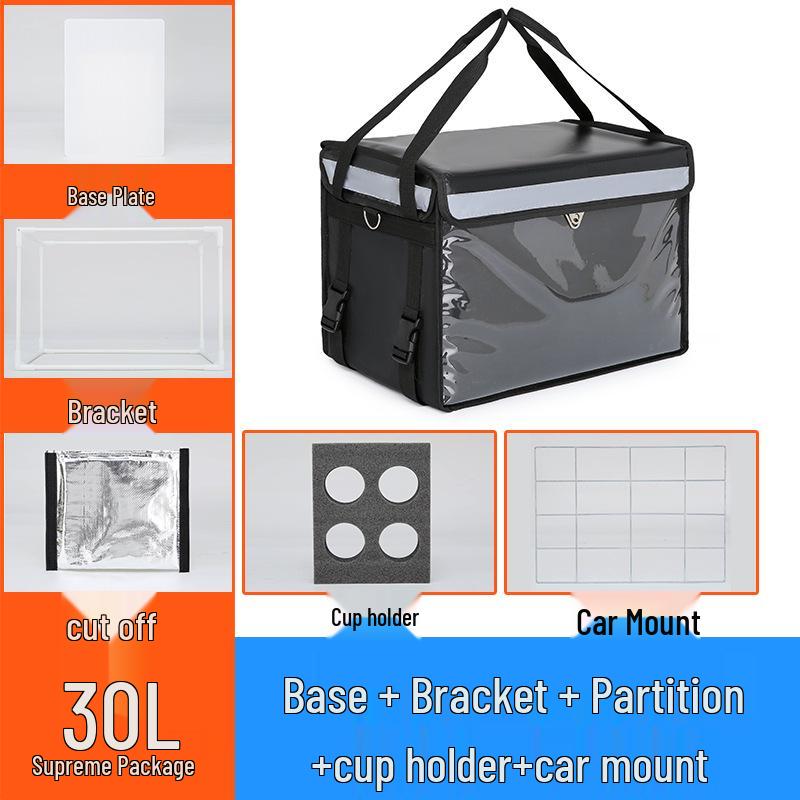 Cutie Izolată Impermeabilă pentru Livrare Mâncare pentru Standuri Stradale - Disponibilă în Mărimi Mari și Mici