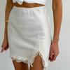 Sommer Spitzen-Patchwork Rock mit kleinem Schlitz und modischem Temperament kurzer Rock