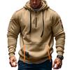Sweat à capuche pour homme avec fermeture éclair et poche sur le bras, cardigan de sport décontracté pour homme, grande taille