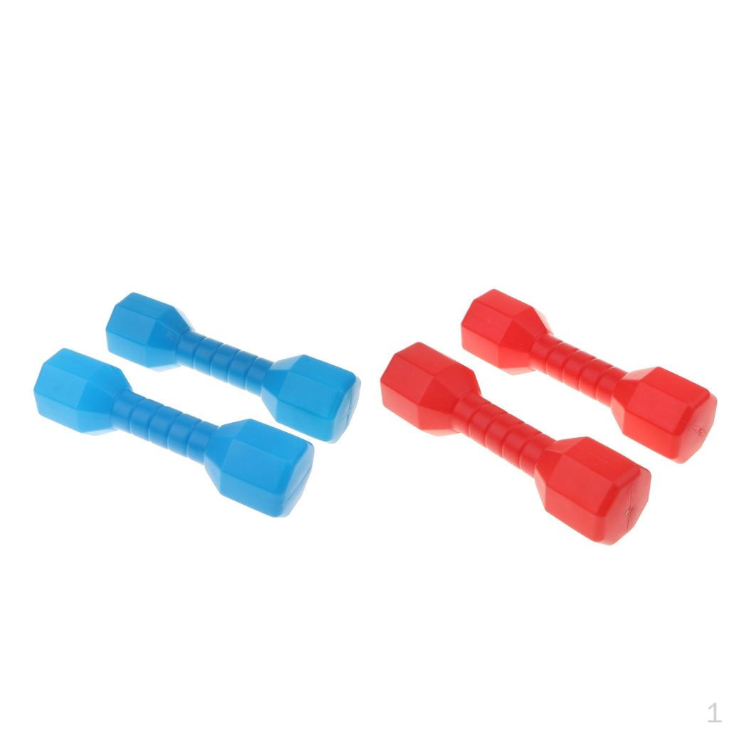 2 Pairs Plastic Lightweight Dumbbell Outdoor Exercise toy for kids Blue/Red