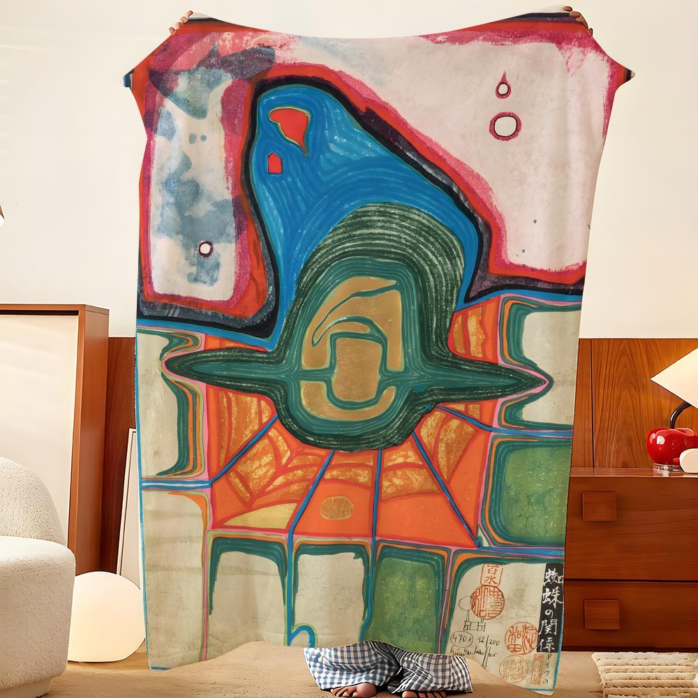 Künstler F-Friedensreich H-Hundertwasser Überwurf Flanell Überwurfdecke, Leicht Gemütlich, Strapazierfähig Waschbar süß Cool