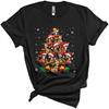 CUTEBUNNYSTORE Kangoeroe Als Kerstboom, Schattig Grappig Kerstverlichting Dier, Kerstman Kangoeroe Liefhebber Unisex T-shirt Zwart