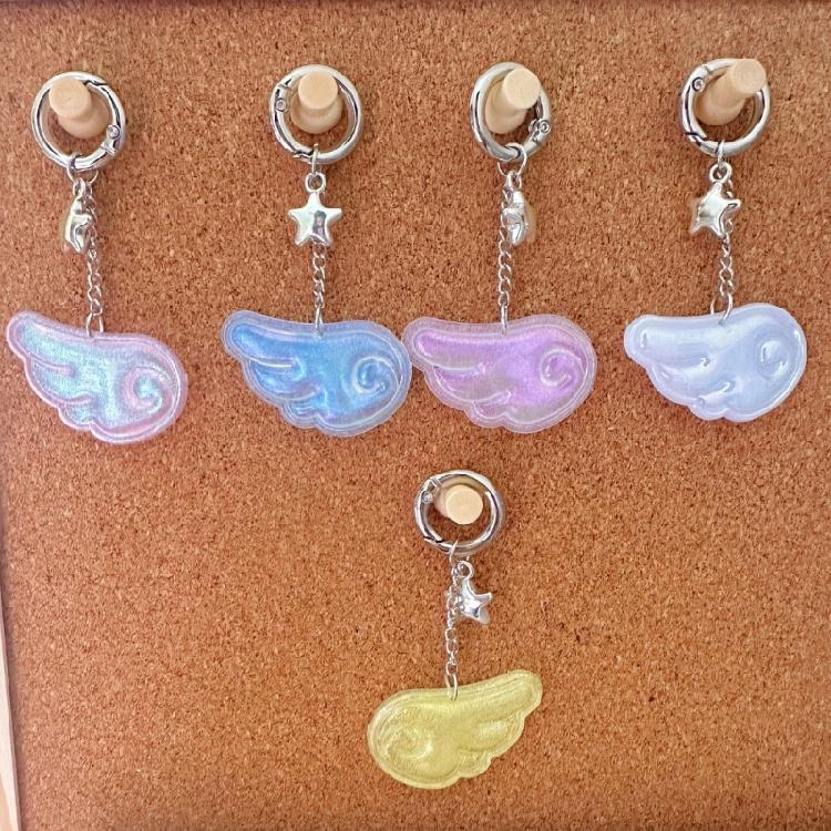 Delicate Acrylic Angel Wing Star Key Ring For Women Keys Organization Inspirational Pocket Charm Sentimental Present