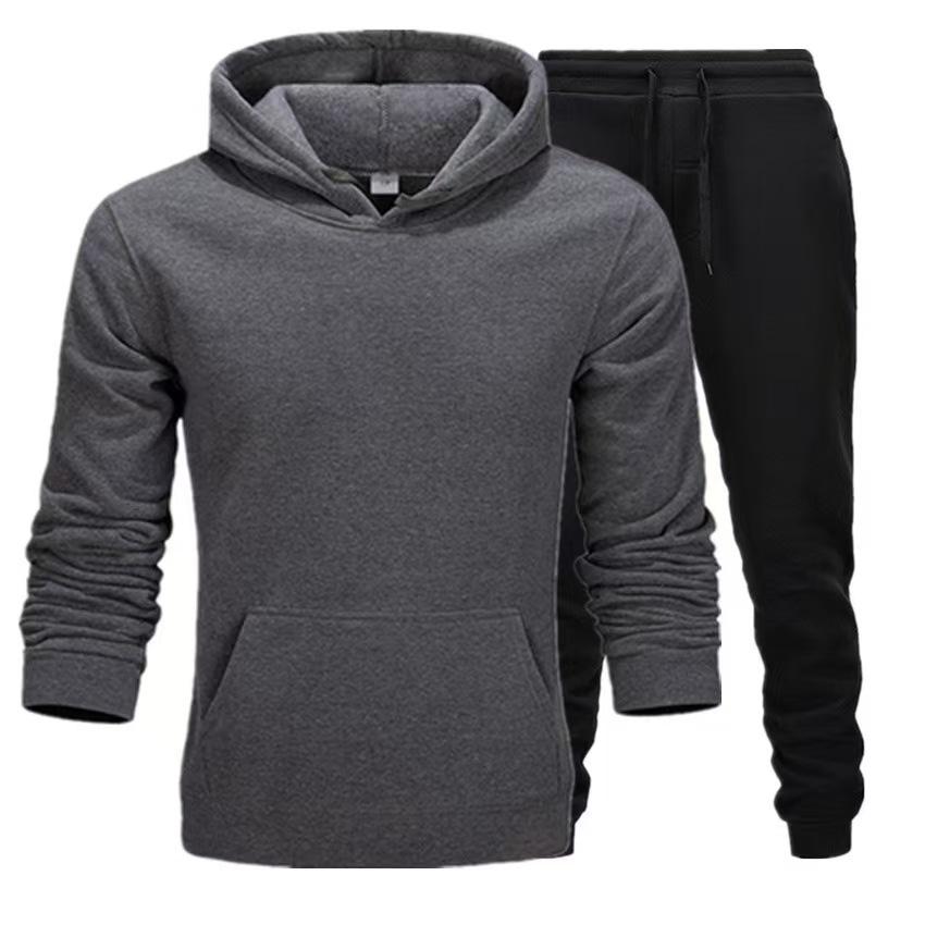 Men's Trendy Hooded Sweatshirt Two-Piece Set for Spring & Autumn
